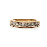 ESTATE 14K Yellow Gold 9-Stone Diamond Wedding/Anniversary Band